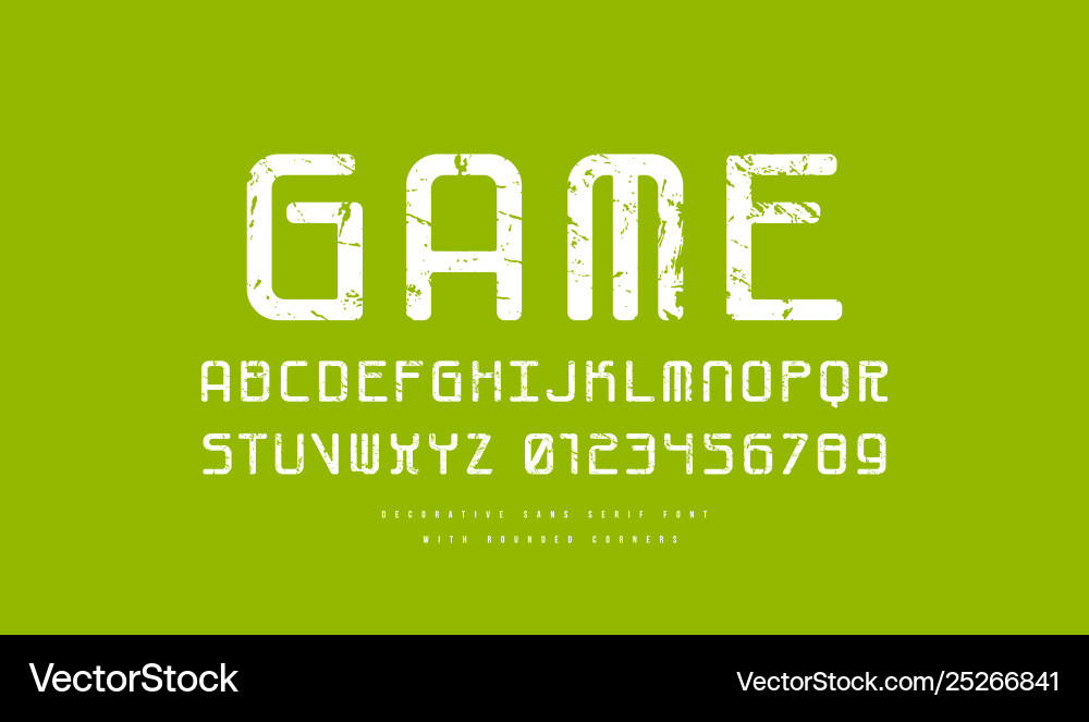 Monospaced sans serif font with rounded corners Monospaced sans serif font with rounded corners vector image