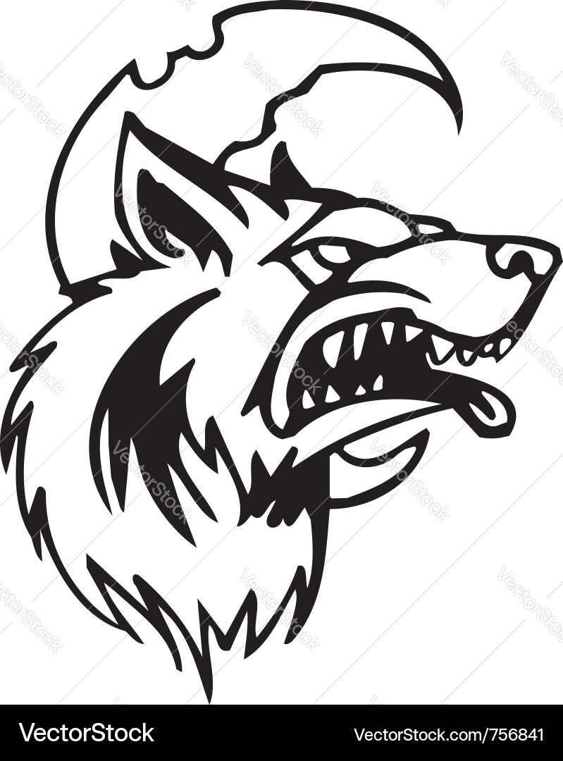 Spooky Halloween Wolf vector image