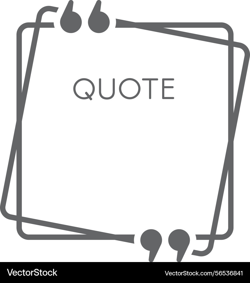 Square frame featuring quotation marks vector image