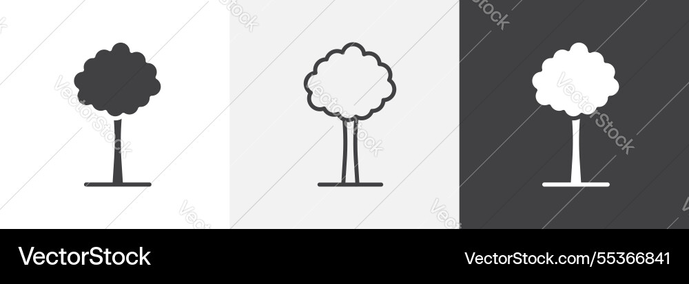 Tree icons collection graphic designs for ui vector image