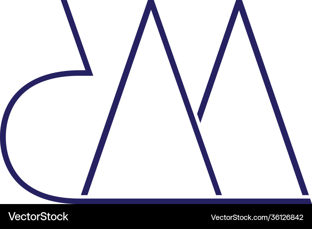 Buchstabe dm einfaches geometrisches lineares Design-Logo Vektorbild