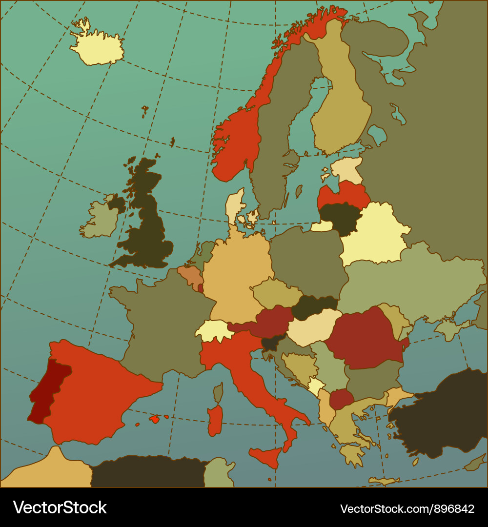 Colorful Europe Map vector image