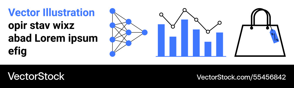 Data representation analytics and e-commerce vector image