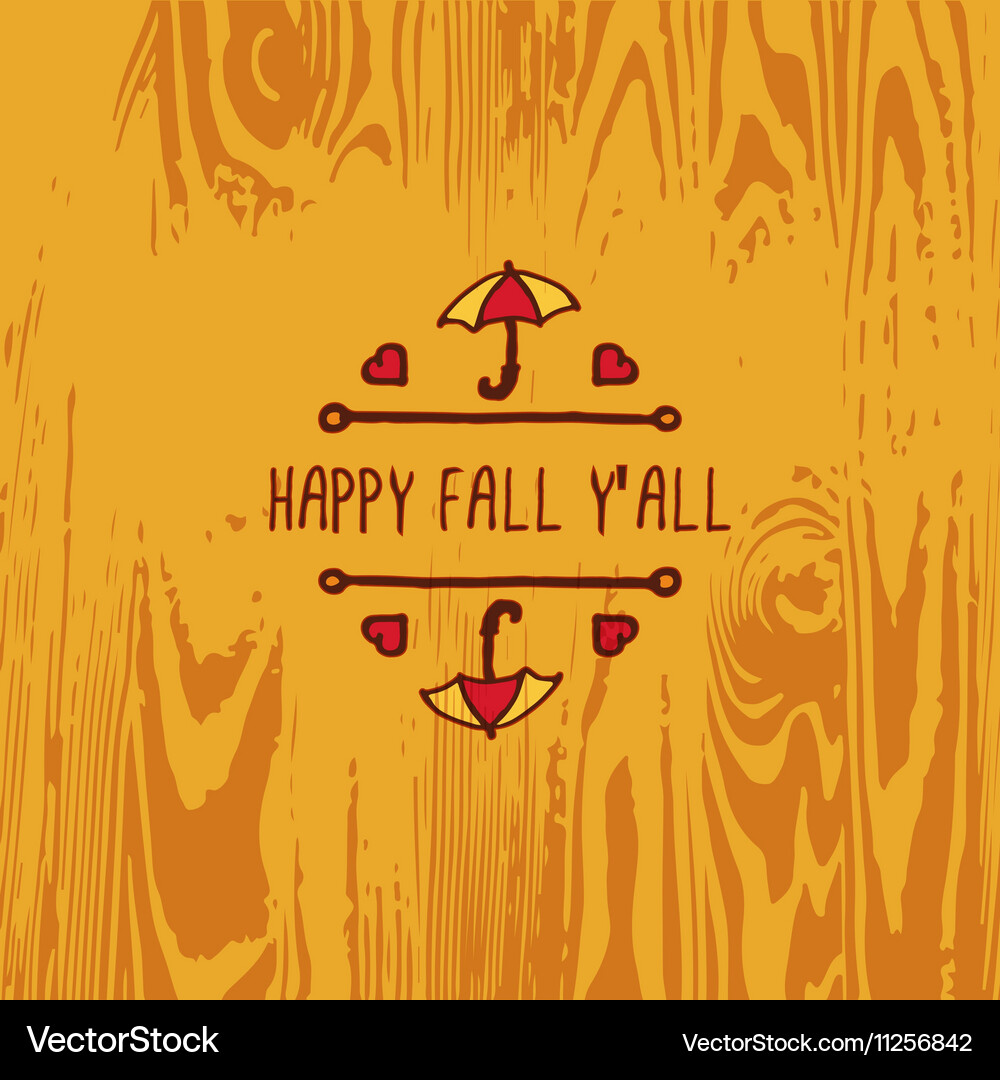 Handdrawn autumn element with text Vector Image