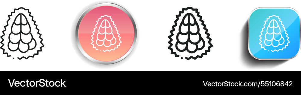 Jackfruit icon thin linear regular and button Jackfruit icon thin linear regular and button vector image