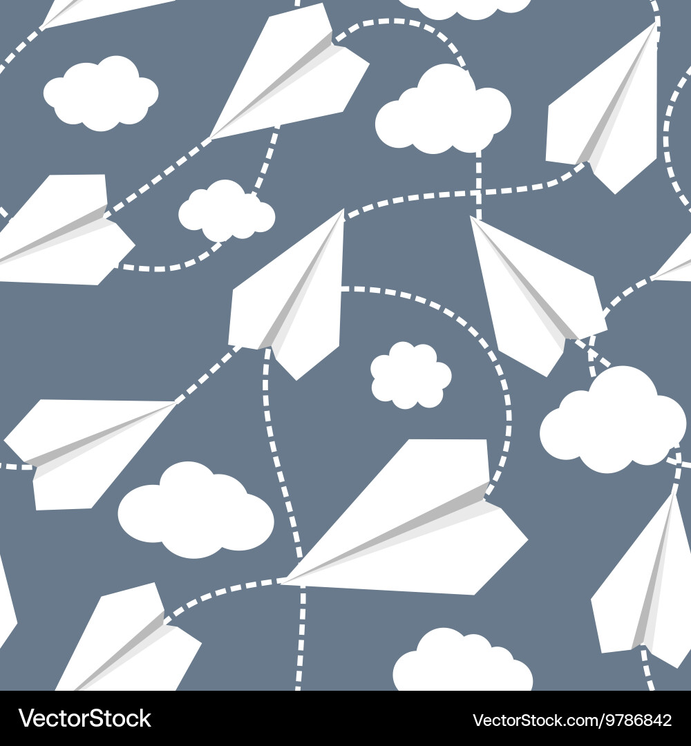 Paper Planes Cloud Pattern vector image