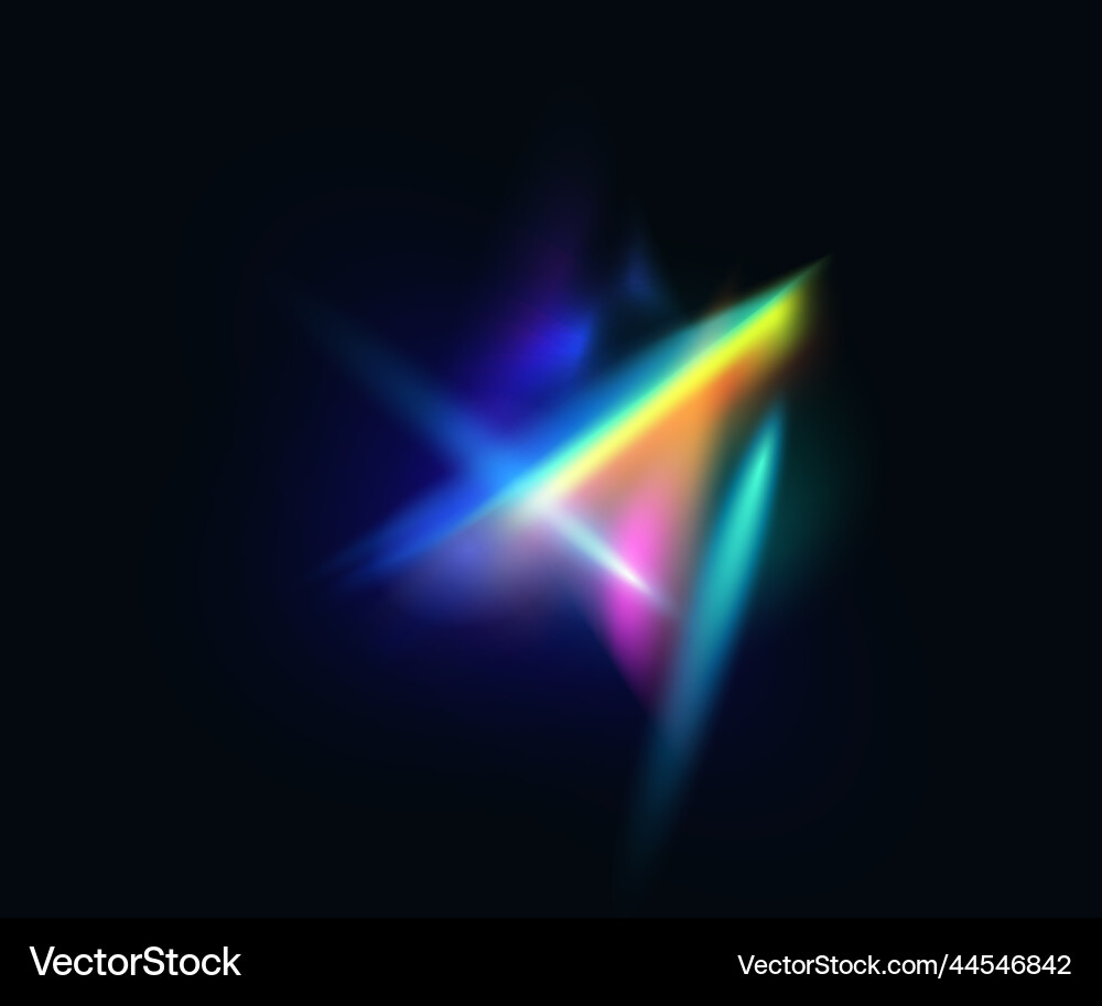 Rainbow Crystal Light Effect vector image