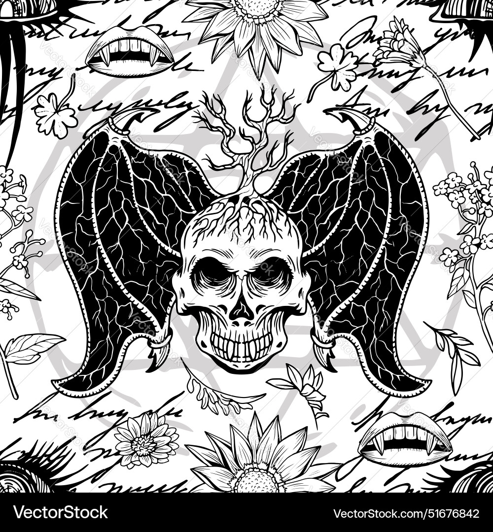 Seamless pattern with hand drawn mystic objects Seamless pattern with hand drawn mystic objects vector image