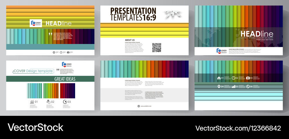 Set of business templates for presentation slides Vector Image