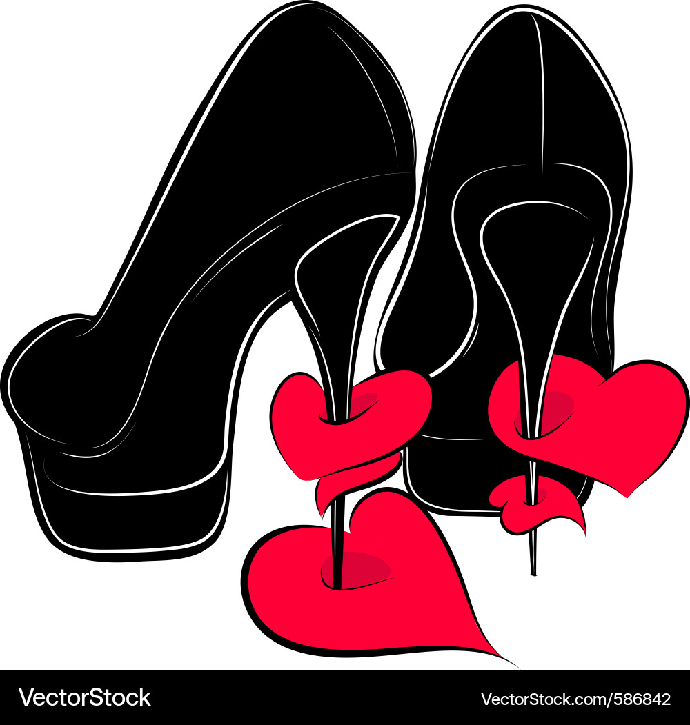 Spiked High Heels with Heart Details Vector Image