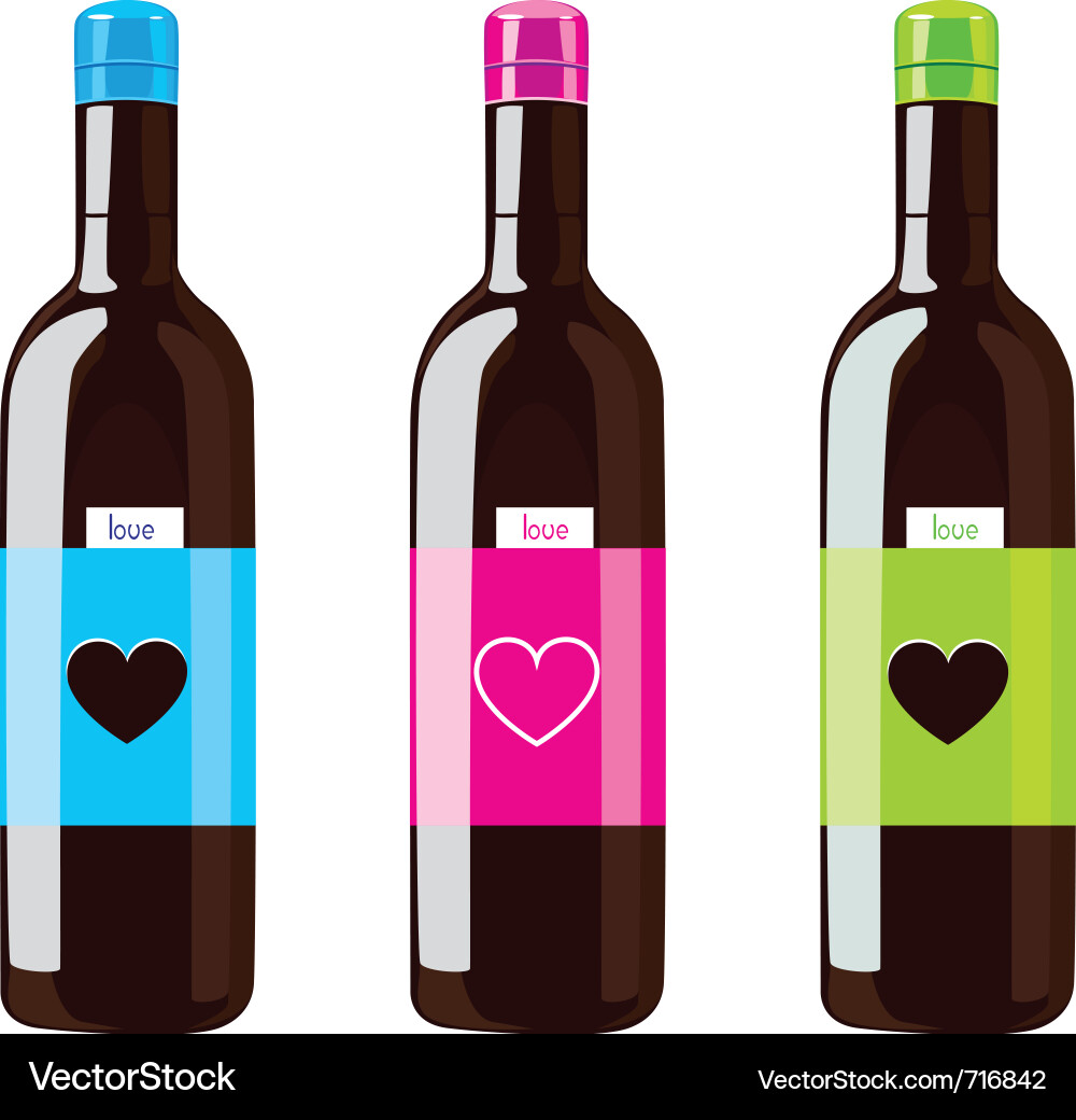 Wine Bottles Collection Vector Image