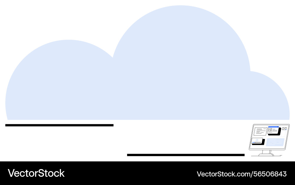 Cloud storage concept with data on a desktop Cloud storage concept with data on a desktop vector image