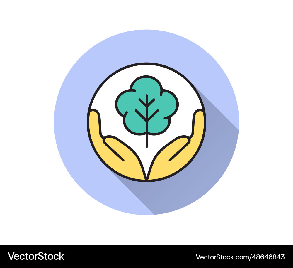 Environmental care flat icon with long shadow vector image