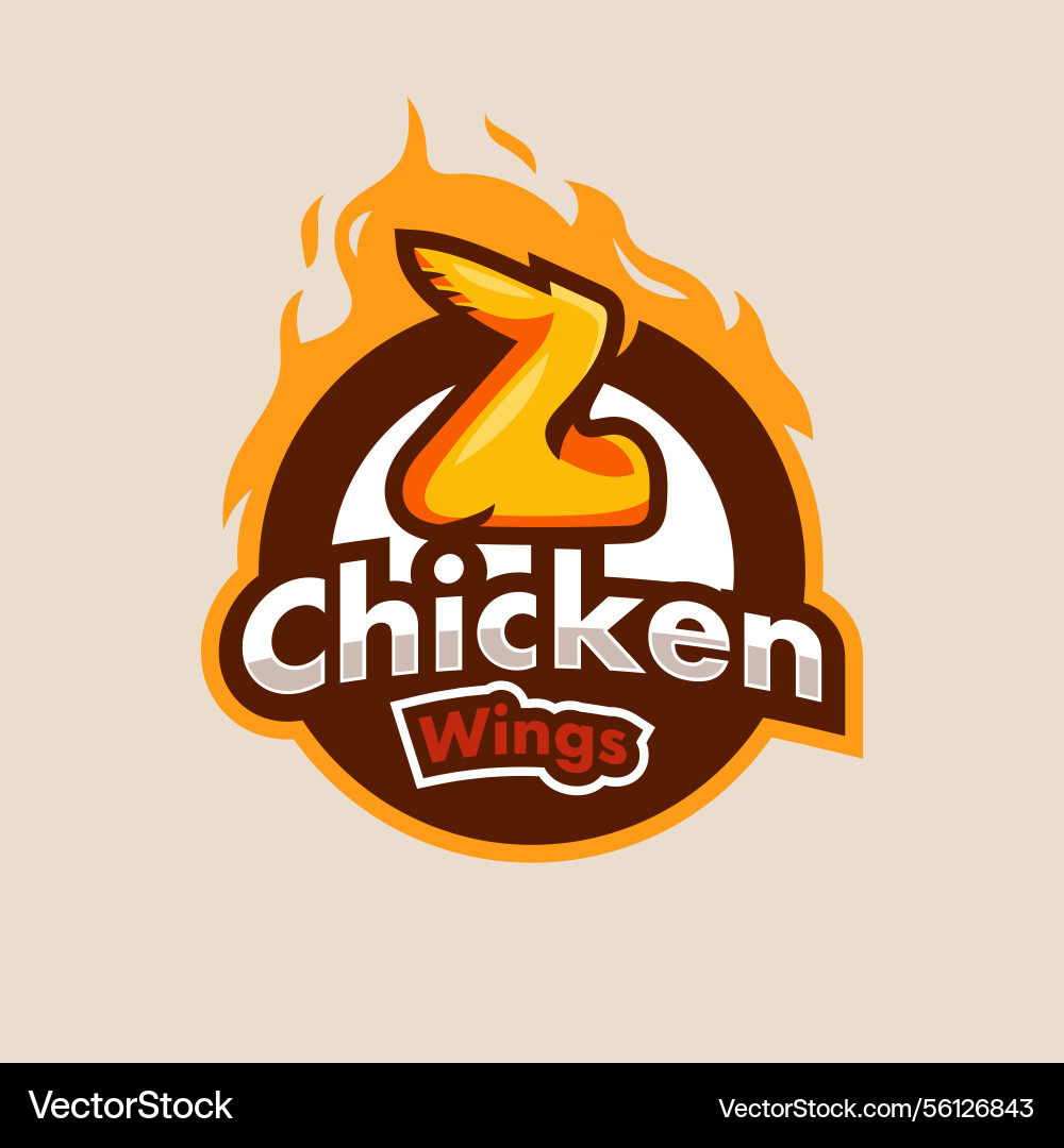 Hot spicy wings logo Hot spicy wings logo vector image