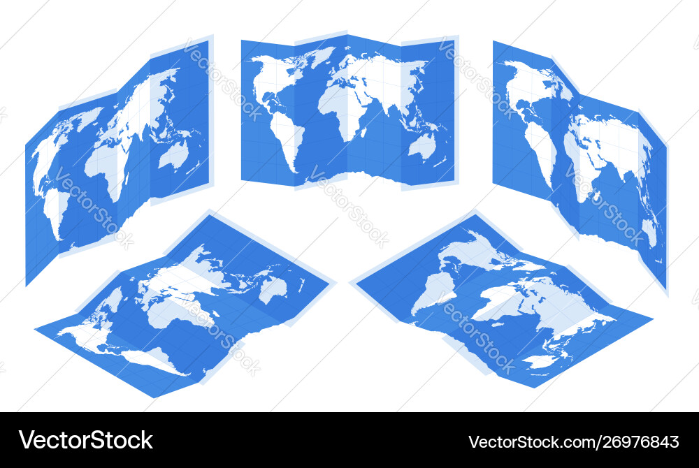 Isometric set maps gps navigation world map Isometric set maps gps navigation world map vector image