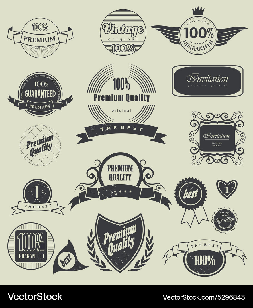 Label typography calligraphic design elements Vector Image