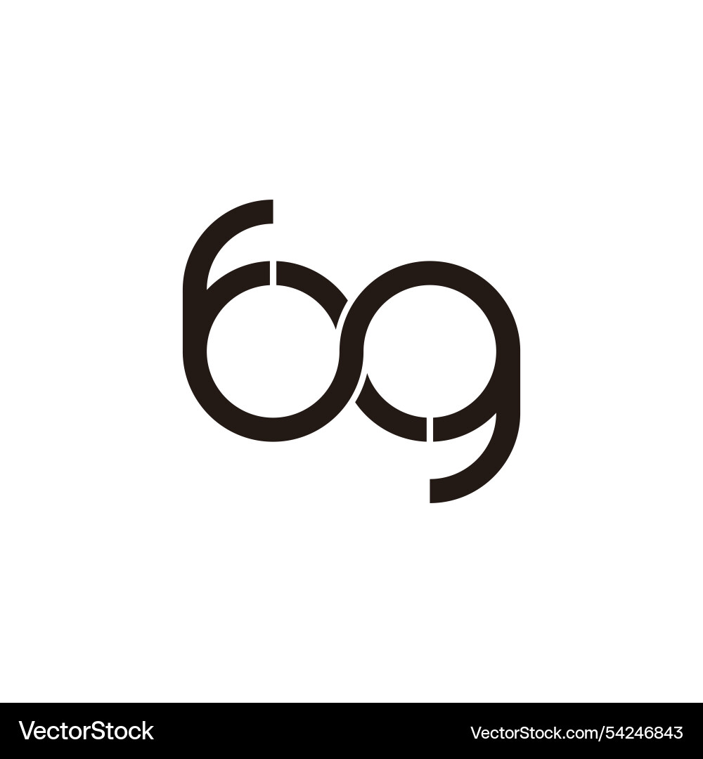 Numbers 69 infinity loop simple geometric linear Numbers 69 infinity loop simple geometric linear vector image