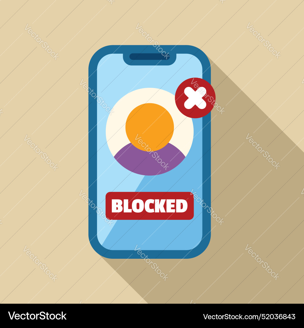 Smartphone is blocking a user with blocked sign Smartphone is blocking a user with blocked sign vector image