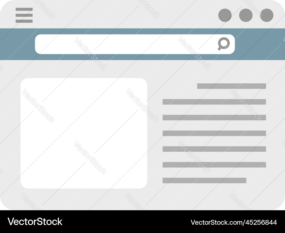 Browser dialog icon flat web screen Browser dialog icon flat web screen vector image
