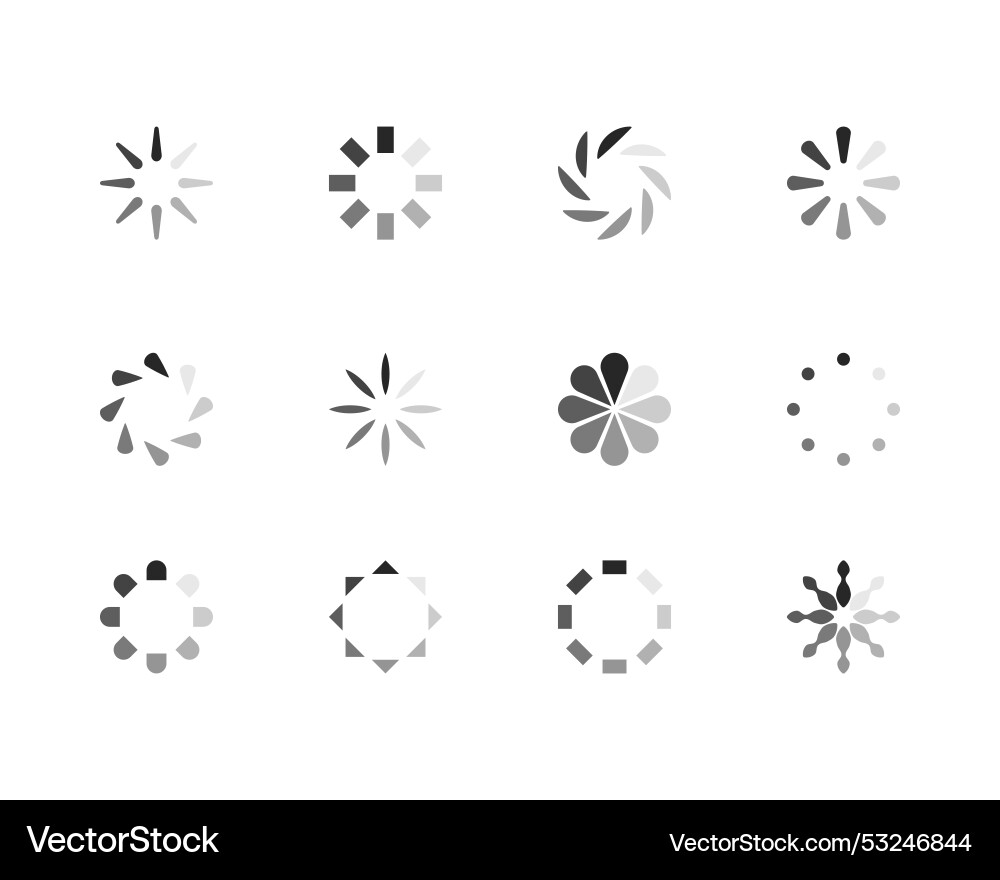 Collection loading bar status icon set of loaded Collection loading bar status icon set of loaded Vector Image