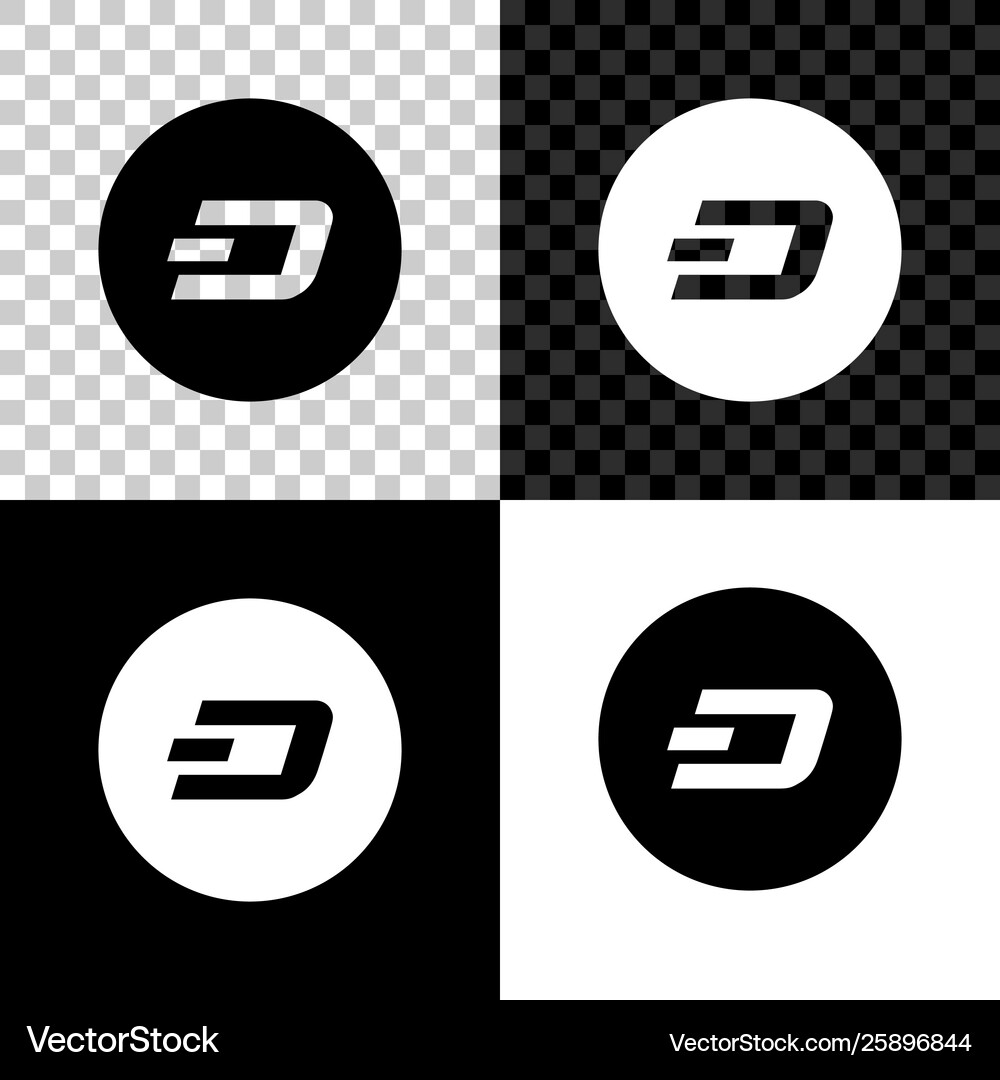 Cryptocurrency coin dash icon isolated on black – Royalty-Free Vector |  VectorStock