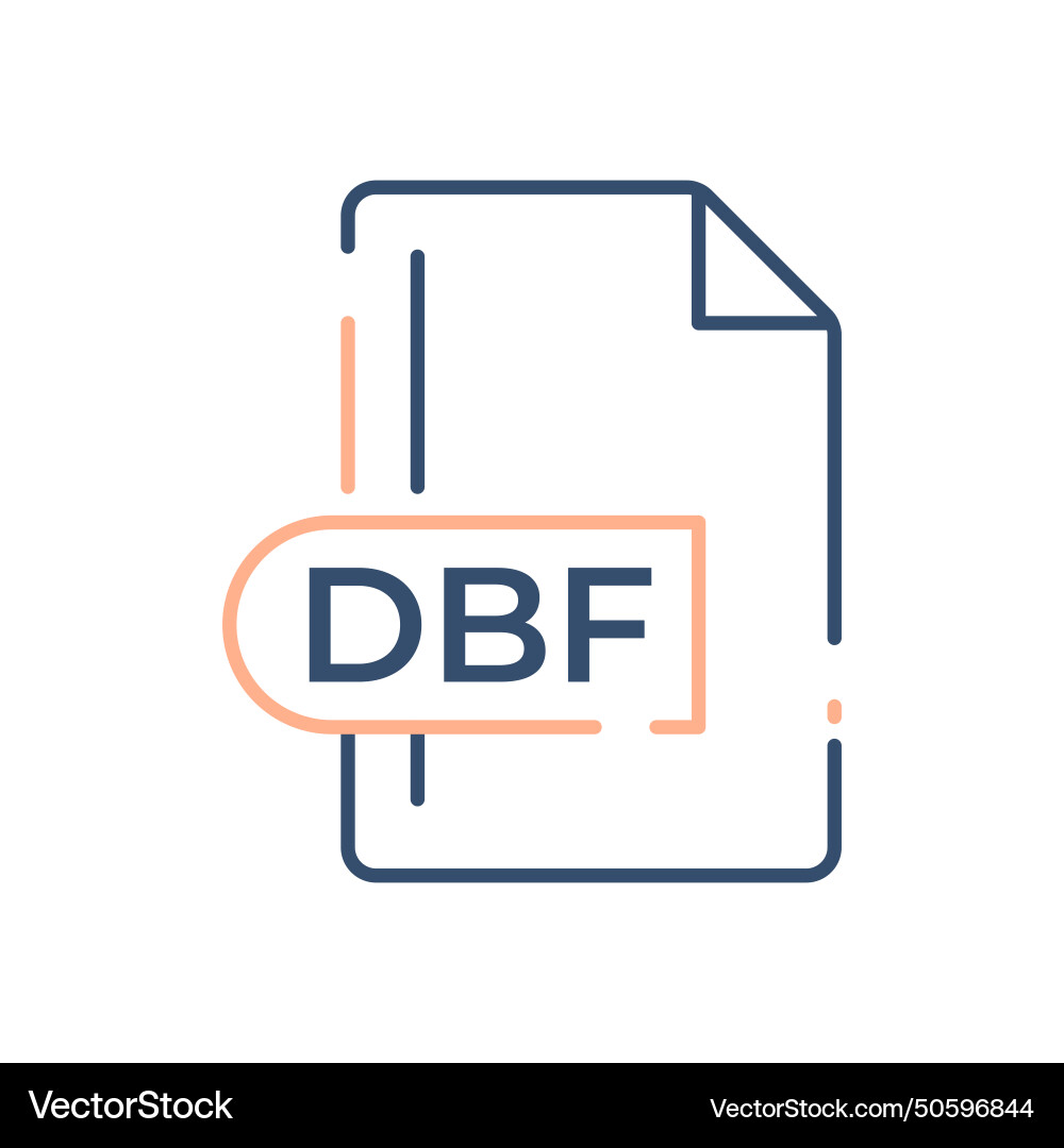 Dbf file format icon extension line vector image