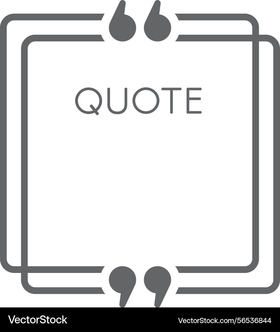 Empty quote frame featuring quotation marks Empty quote frame featuring quotation marks vector image