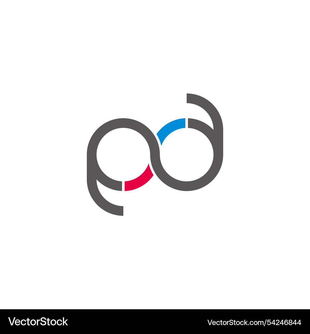 Letters pd infinity loop simple geometric linear vector image