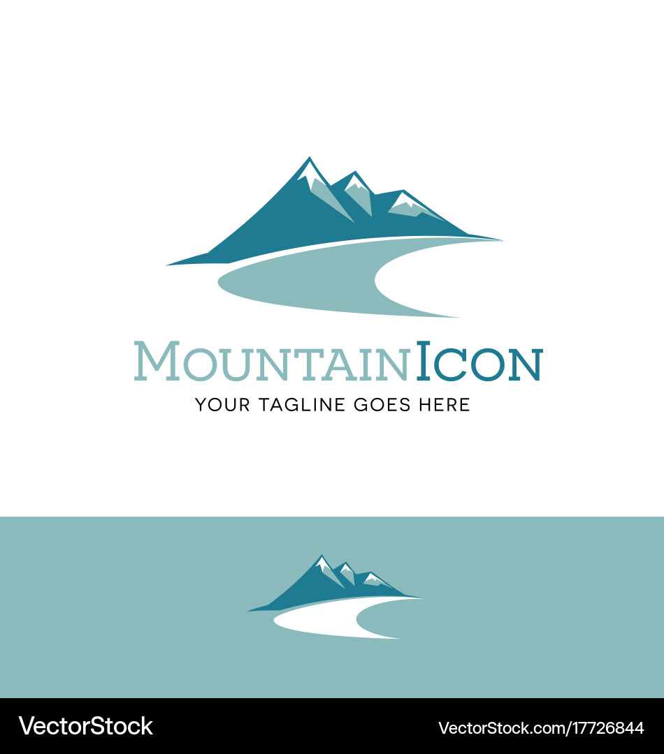 Mountain Logo - Teal & Blue Vector Image
