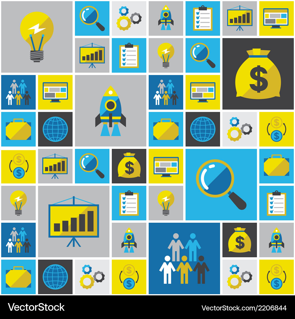 Start-up seamless pattern in flat design style Vector Image
