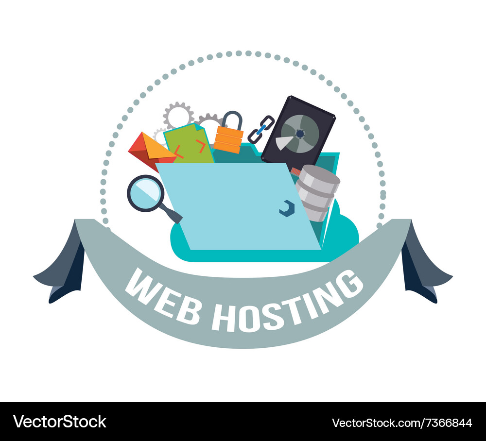 Web hosting and data security design Vector Image