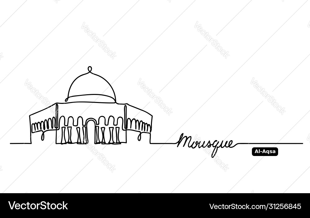 Al-aqsa dome on rock mosque hand drawn Al-aqsa dome on rock mosque hand drawn vector image