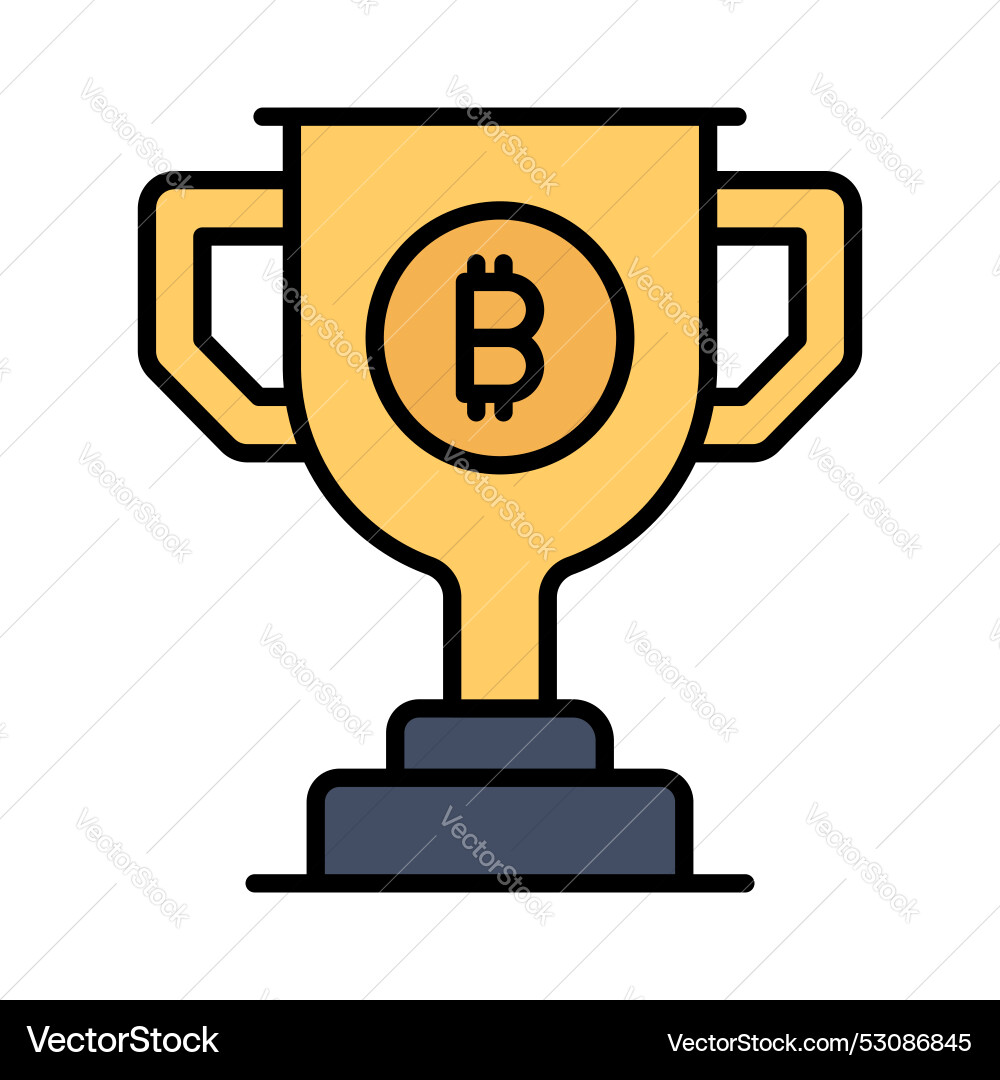 Bitcoin reward in customizable style isolated Vector Image