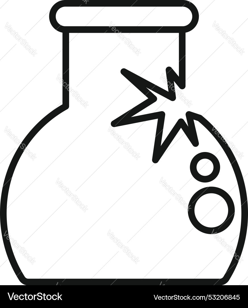 Chemical flask exploding with bubbles icon vector image