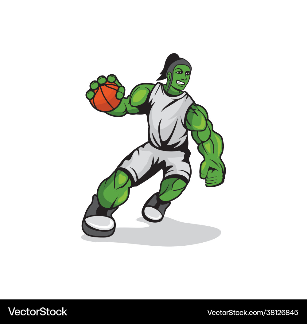 Female hulk playing basketball design vector image