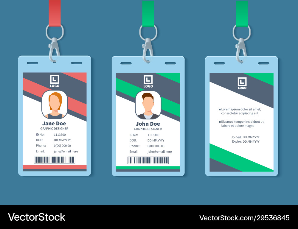 Id card corporate event staff badges identity Vector Image