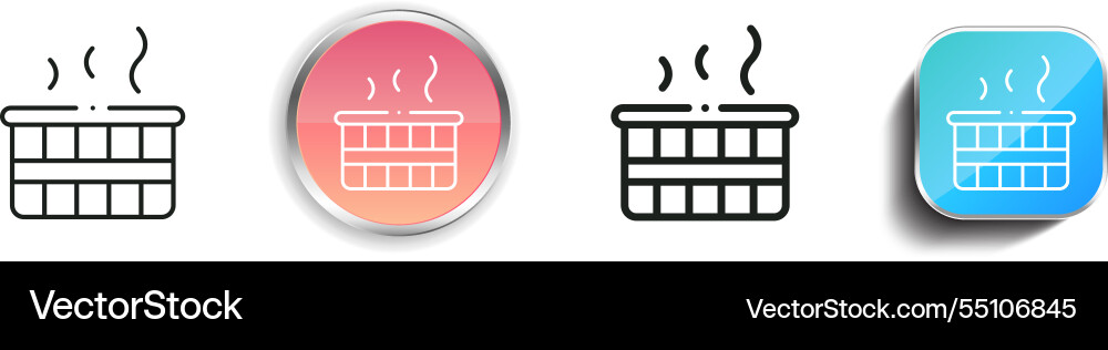 Jacuzzi-Symbol dünn linear regelmäßig und Knopf Stil Jacuzzi-Symbol dünn linear regelmäßig und Knopf Stil vektorbild
