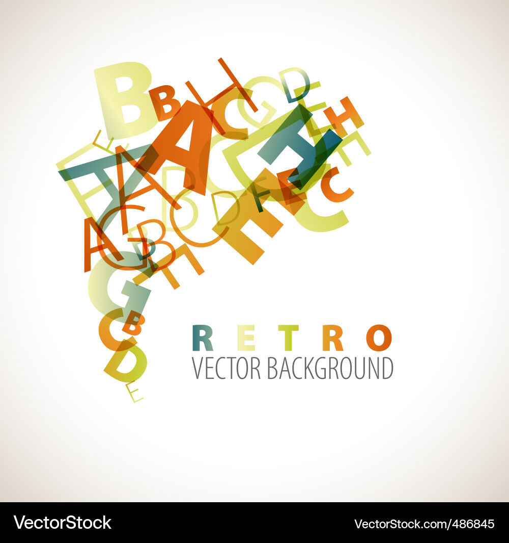 Retro Alphabet Background Vector Image