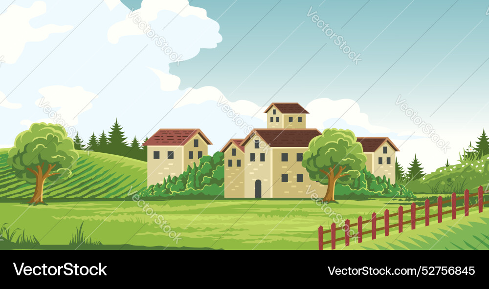 Rural area with a cool natural atmosphere Vector Image