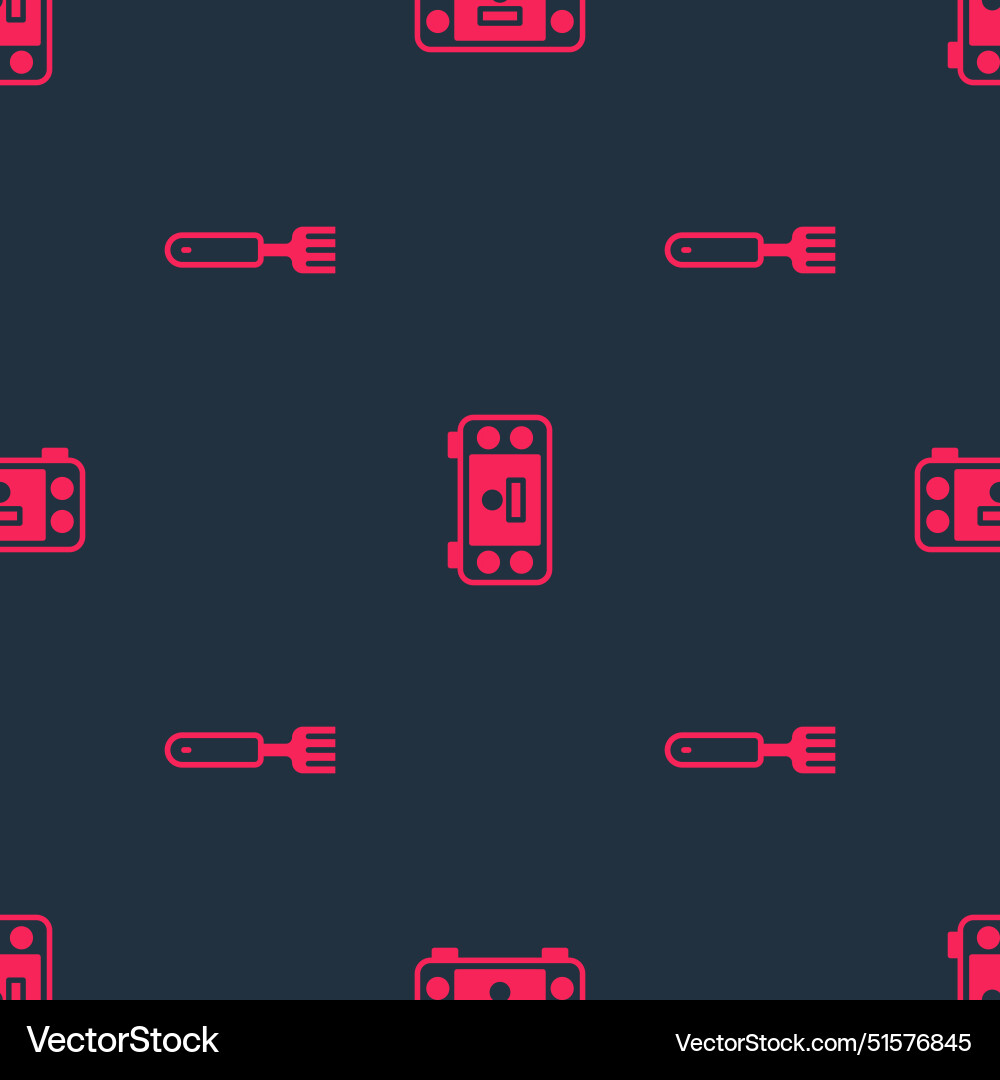 Set fork and portable video game console Set fork and portable video game console vector image