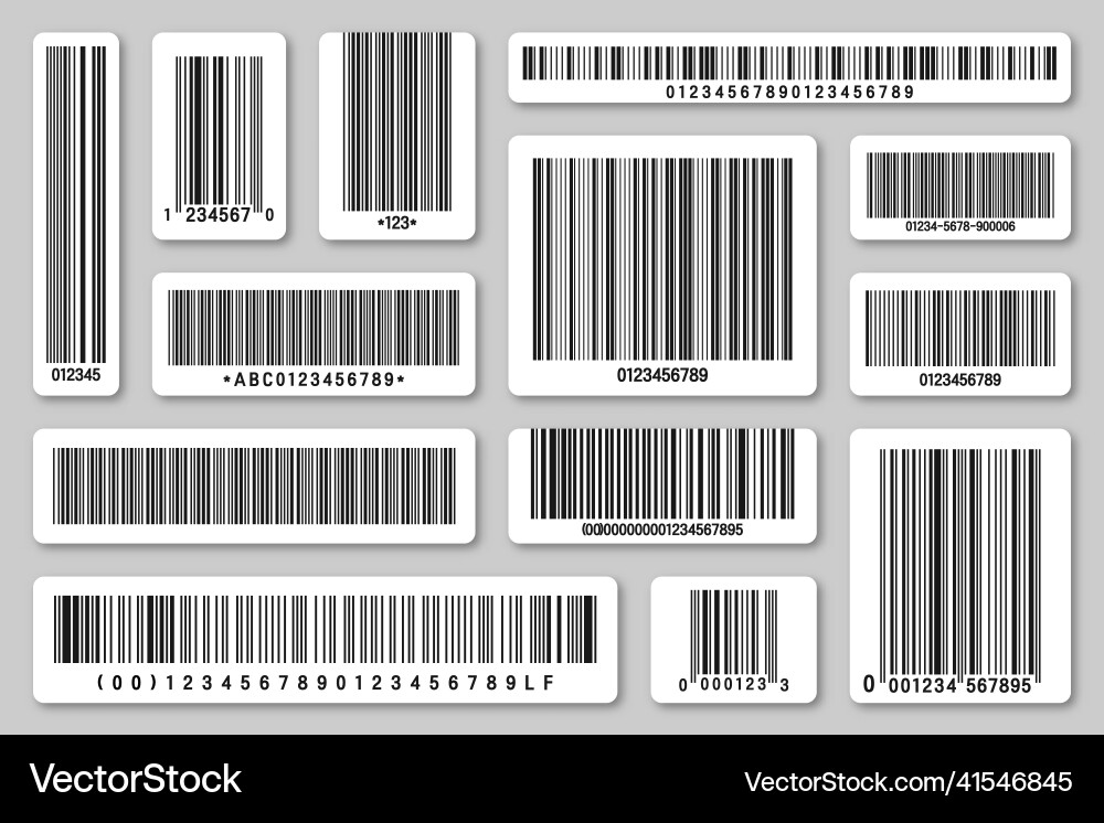 Set of product barcodes identification tracking Set of product barcodes identification tracking vector image