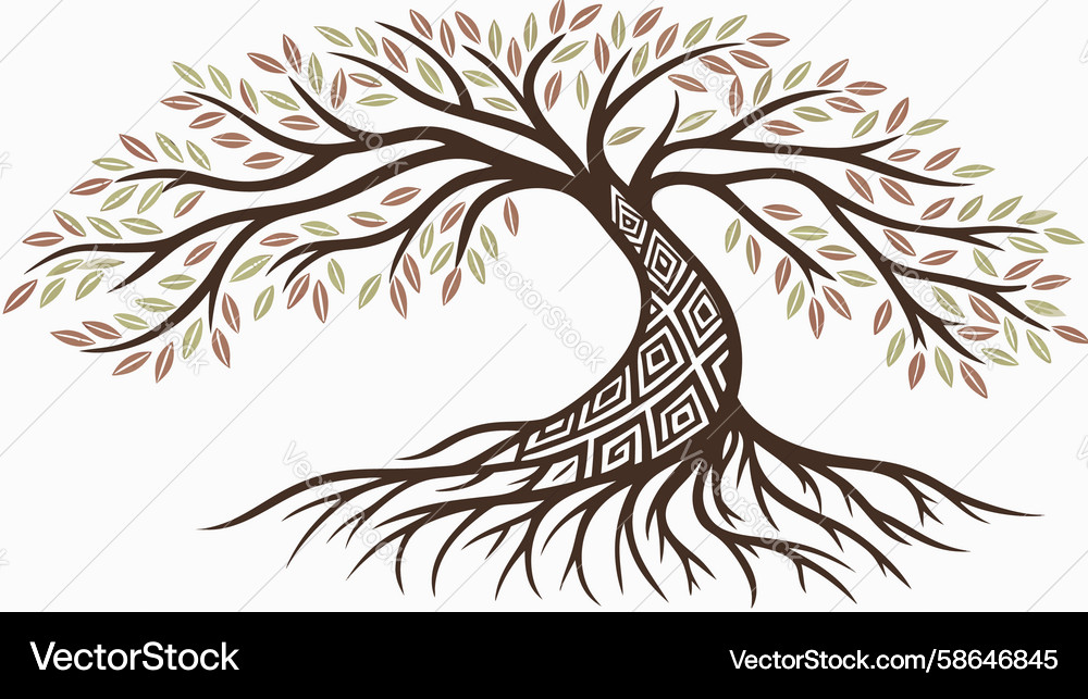 Strong Rooted Tree Symbol Vector Image