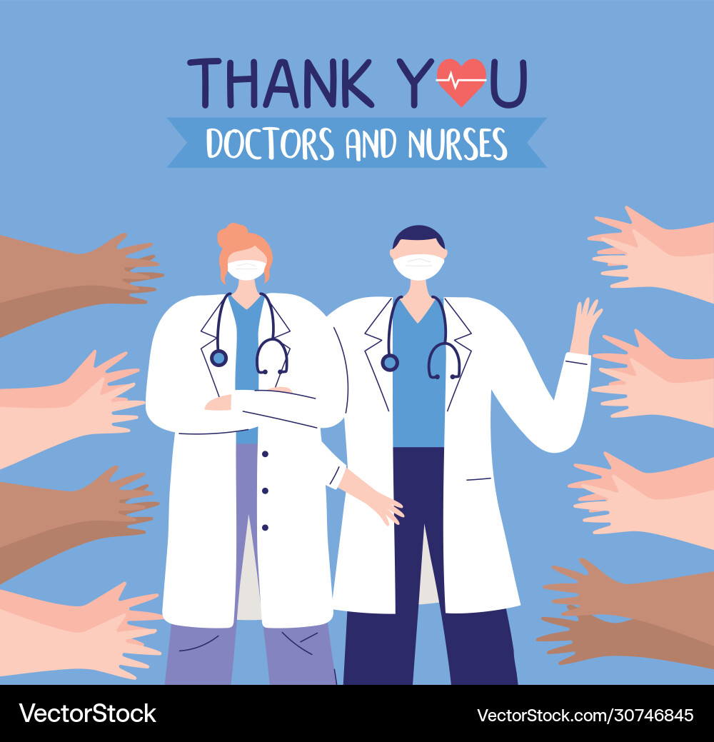 Vielen Dank Ärzte und Krankenschwestern Arzt Mann Vielen Dank Ärzte und Krankenschwestern Arzt Mann vektorbild