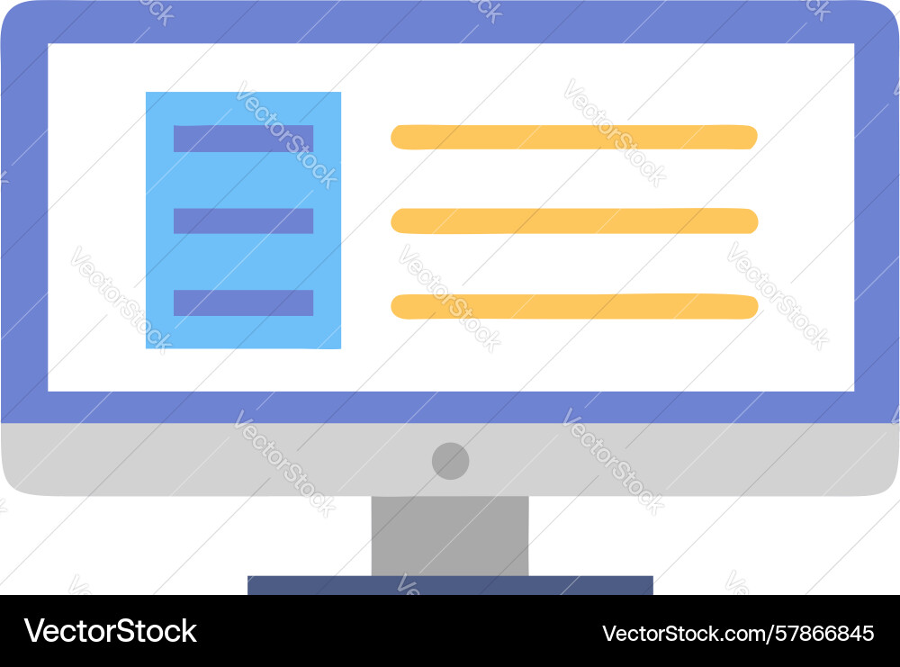 Web content display on monitor design generative vector image