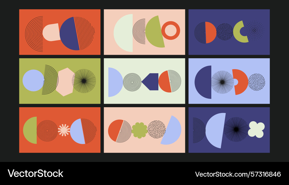 Abstract minimal shape collage background set Abstract minimal shape collage background set Vector Image