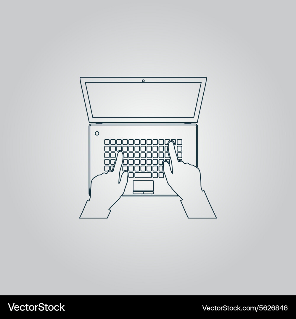 Business hands on notebook computer keyboard Vector Image