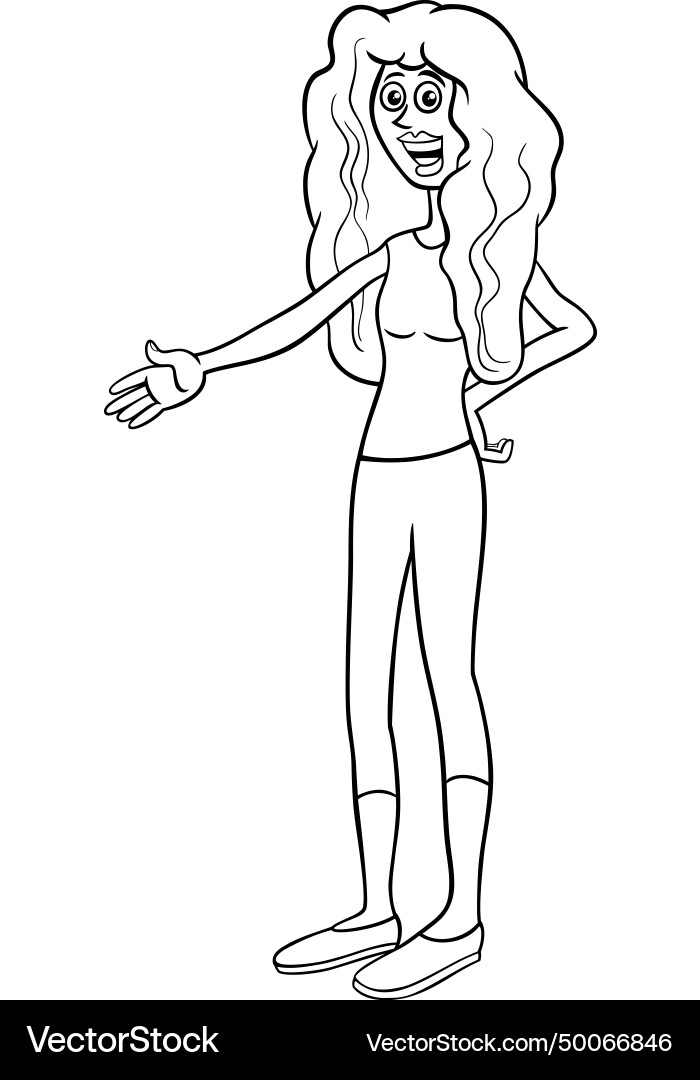 Cartoon lustiges Mädchen oder junge Frau Charakter Cartoon lustiges Mädchen oder junge Frau Charakter vektorbild