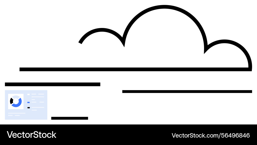 Cloud design with minimal data visualization vector image