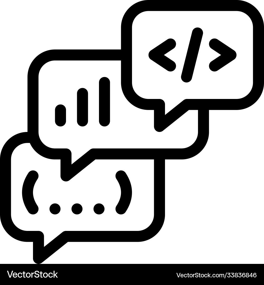 Codding operation programmer discussing icon Codding operation programmer discussing icon vector image