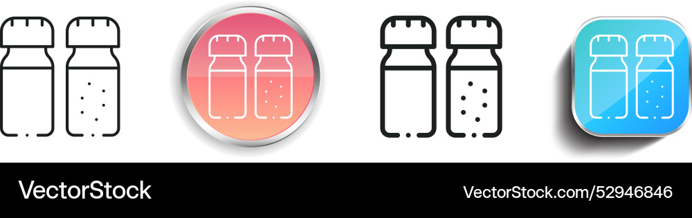 Condiment icon thin linear regular and button Condiment icon thin linear regular and button vector image
